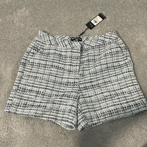 KARL LAGERFELD Womens Tweed Everyday Fashion Sport Short size 10 blue/silver